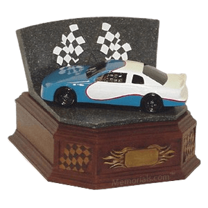 Blue Race Car Cremation Urn
