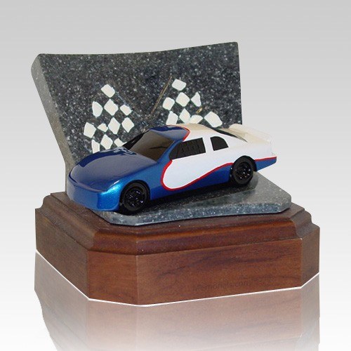 Blue Race Car Keepsake Cremation Urn