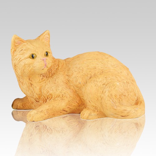 Orange Kitty Cremation Urn