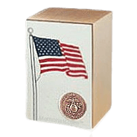 Marine Bronze Flag Cremation Urn