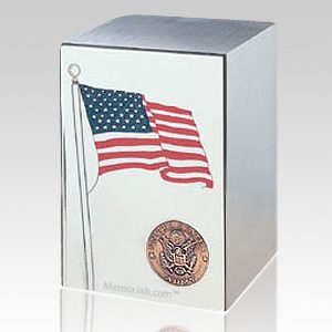 Army Stainless Steel Flag Cremation Urn 