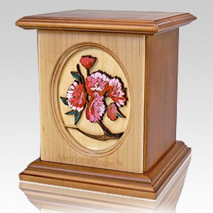 Eternal Flowers Wood Cremation Urn