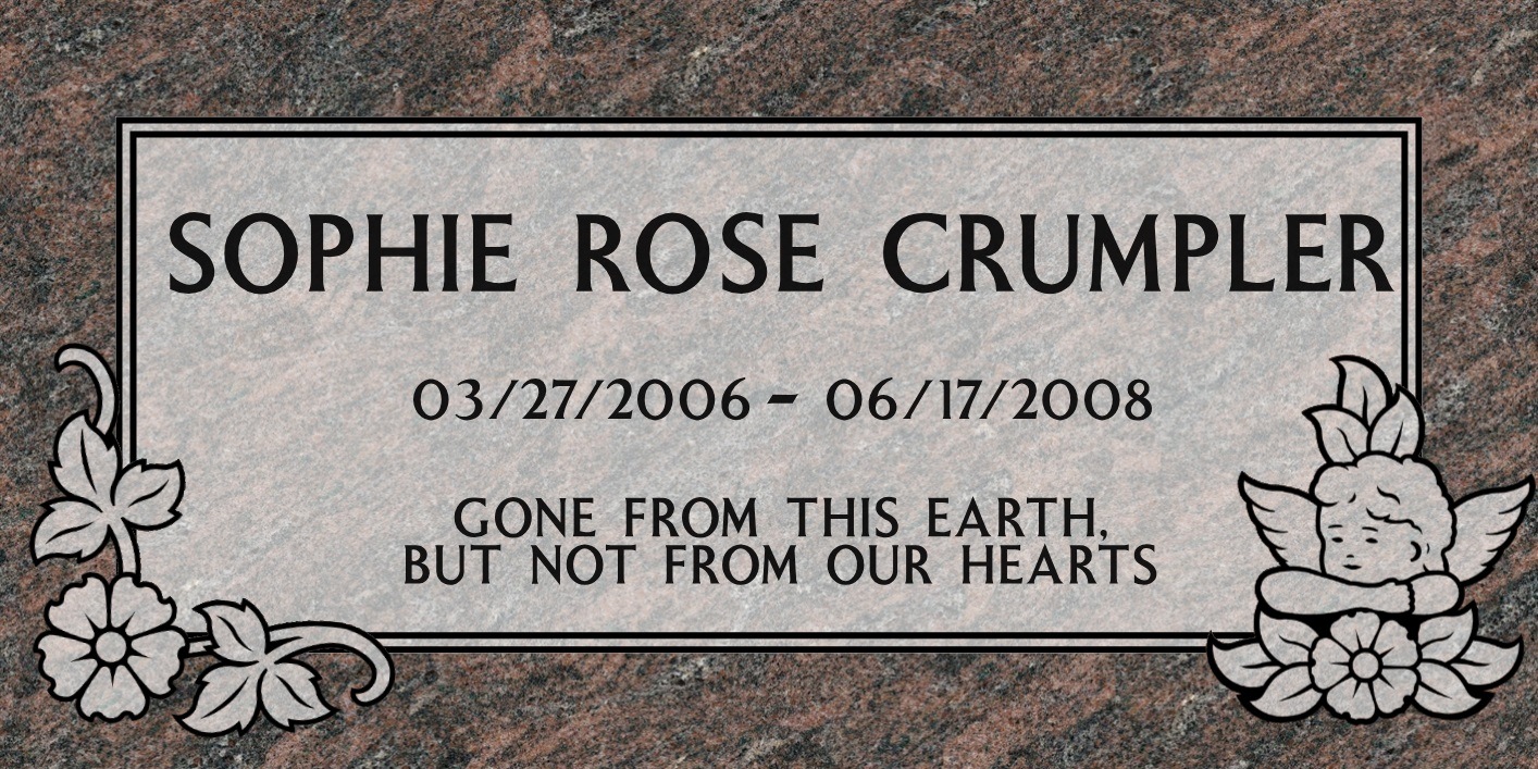 Flower Angel Granite Grave Marker