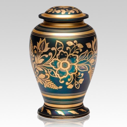 Golden Flower Cremation Urn