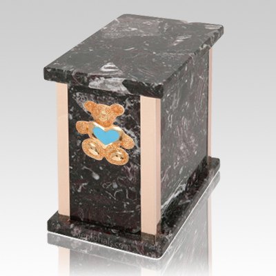 Design  Rosso Levanto Teddy Blue Heart Marble Urn