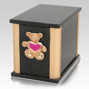 Solitude Cambrian Teddy Pink Heart Cremation Urn