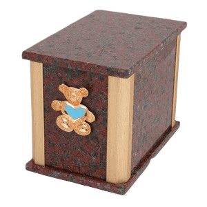 Solitude African Red Teddy Blue Heart Cremation Urn