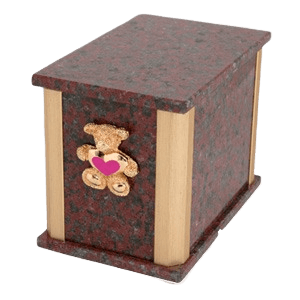 Solitude African Red Teddy Pink Heart Cremation Urn
