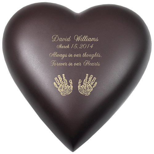 Java Heart Print Child Cremation Urn