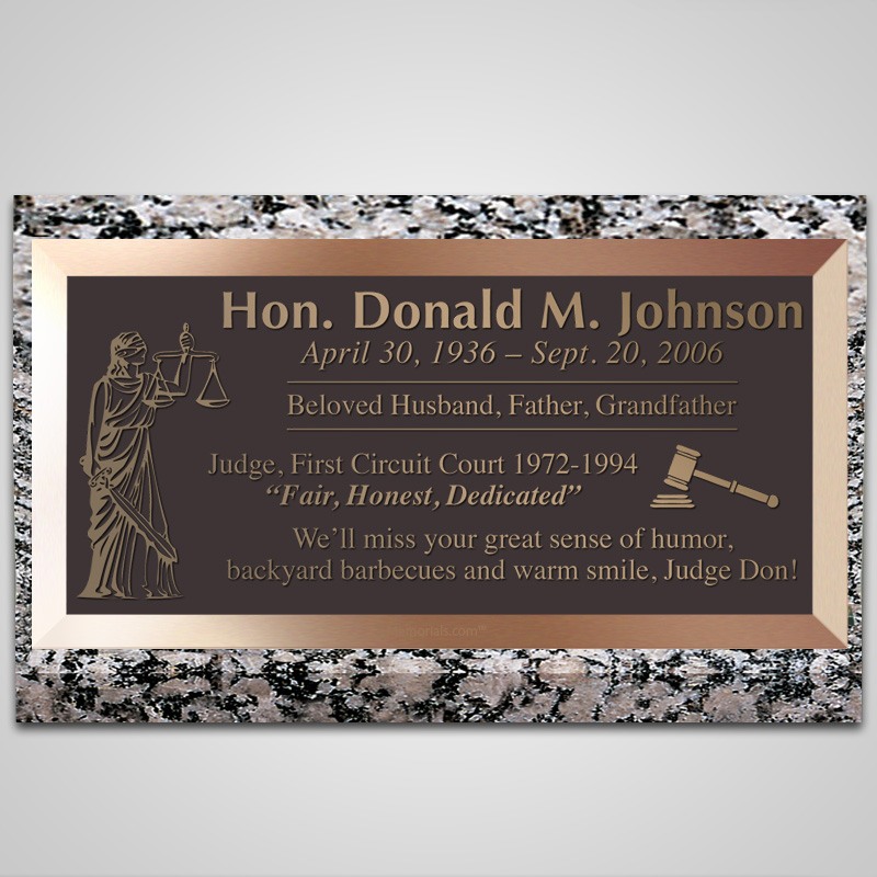 Judge Bronze Plaque