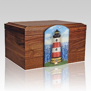 Lighthouse Figurine Wood Cremation Urn