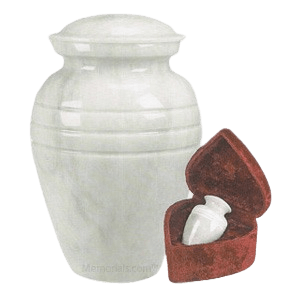 White Classic Marble Cremation Urns