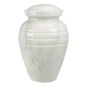 White Classic Marble Cremation Urn
