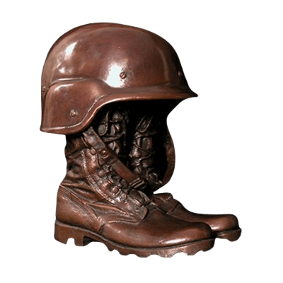 Helmet on Boots Military Cremation Urn