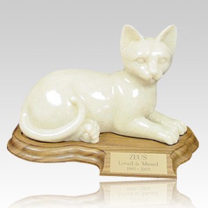 Feline Laying Cat Cremation Urn