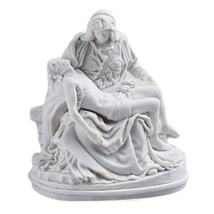 White Pieta Religious Cremation Urn