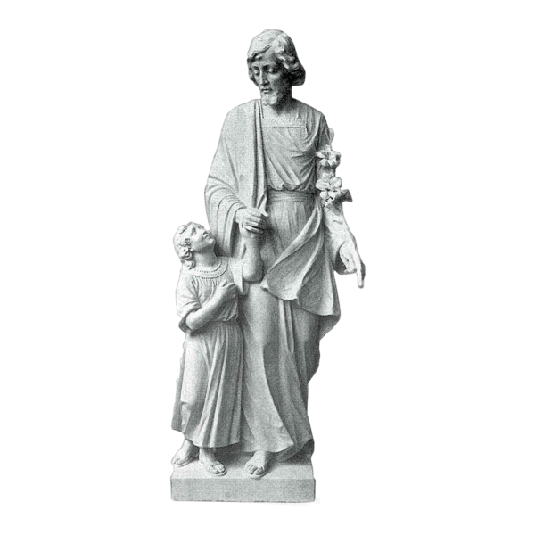 St. Joseph And Little Girl Granite Statues