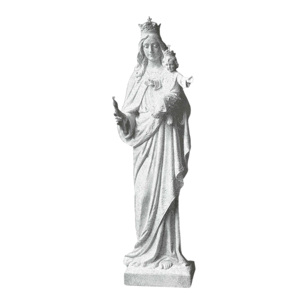 Holy Virgin And Jesus Marble Statue III
