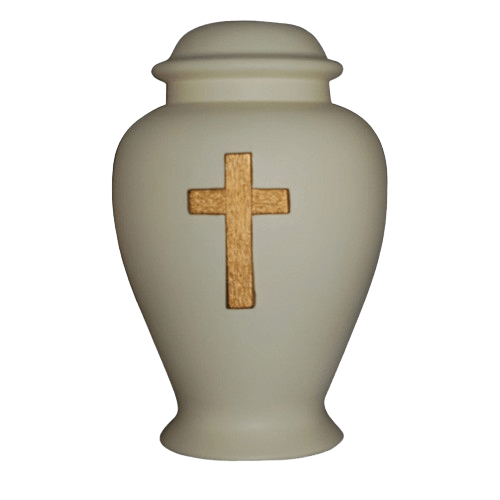 Cross Ivory Cremation Urn