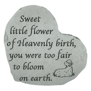 Sweet Little Flower Heart Stone