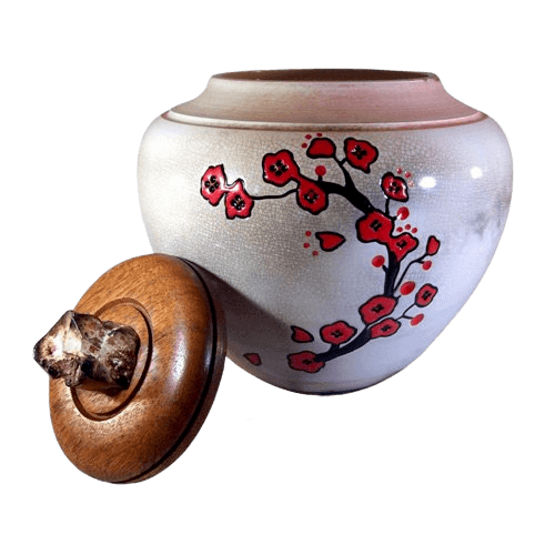 Flower White Cremation Urn