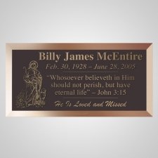 Jesus With Lambs Bronze Plaque