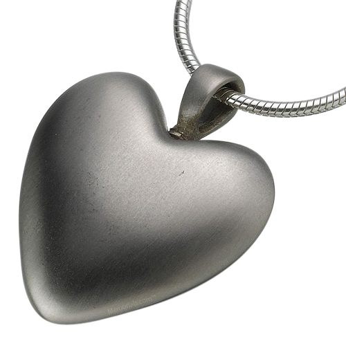 White Bronze Heart Keepsake Pendant