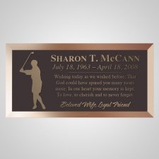 Golfing Woman Bronze Plaque