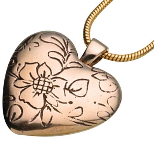 Floral Heart Keepsake Pendant II