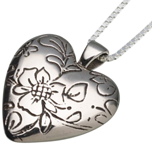 Floral Heart Keepsake Pendant