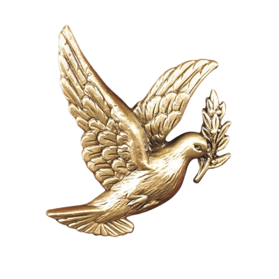 Small Dove with Laurel Medallion Appliques