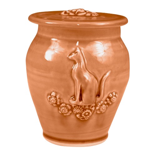 Kitty Nutmeg Ceramic Cremation Urn