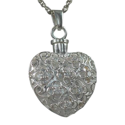 Flower Stone Heart Keepsake Pendant III