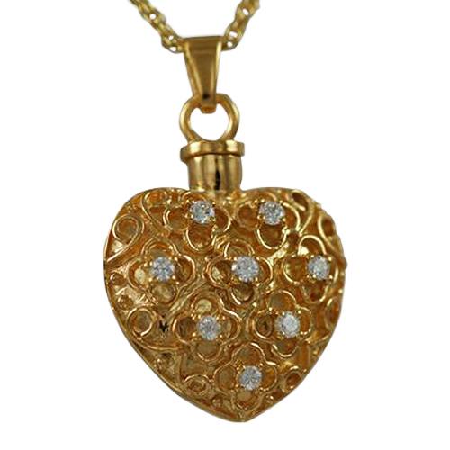 Flower Stone Heart Keepsake Pendant II