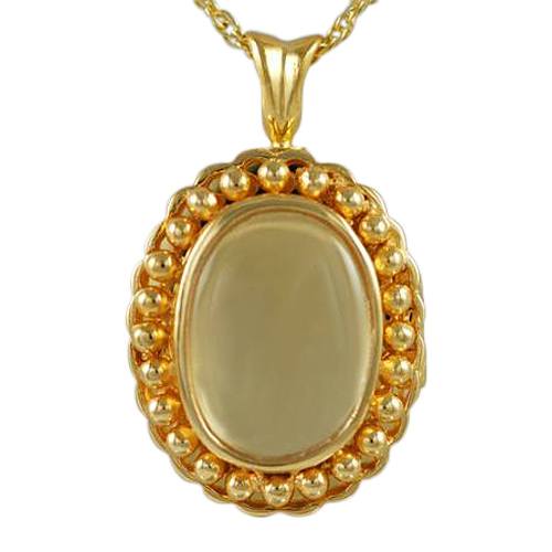 Oval Glass Locket Cremation Pendant II