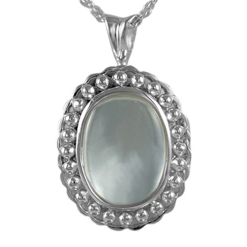 Oval Glass Locket Cremation Pendant