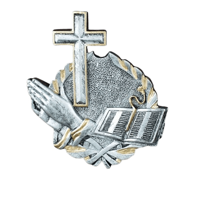 Faith Silver Medallion Appliques