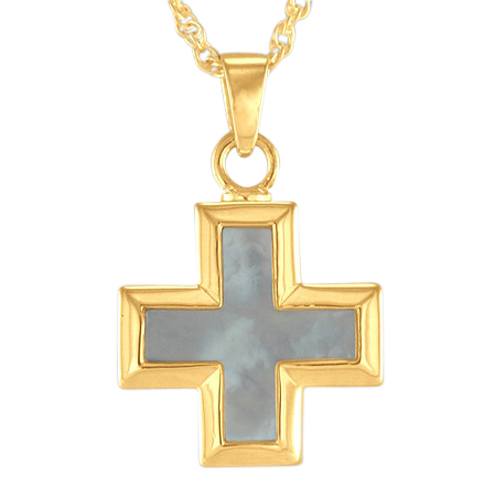 Pearl Mini Cross Keepsake Pendant II