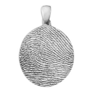 Regular Finger Print 14k White Gold Keepsake