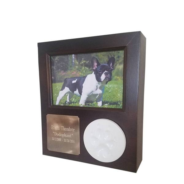 Paw Print Horizontal Photo Medium Black Pet Urn