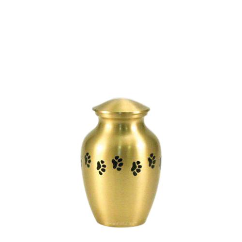 Classic Paw Print Petite Brass Urn