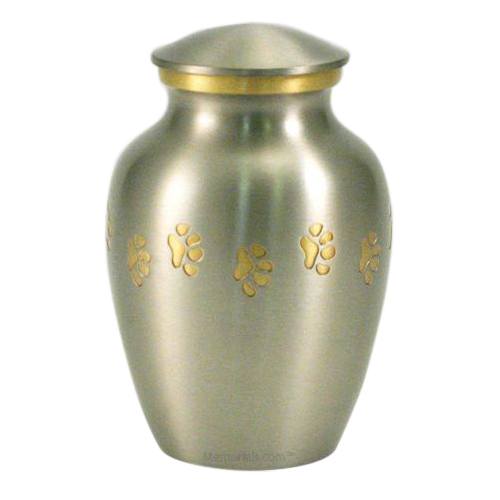 Classic Paw Print Large Pewter Urn