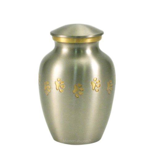 Classic Paw Print Medium Pewter Urn