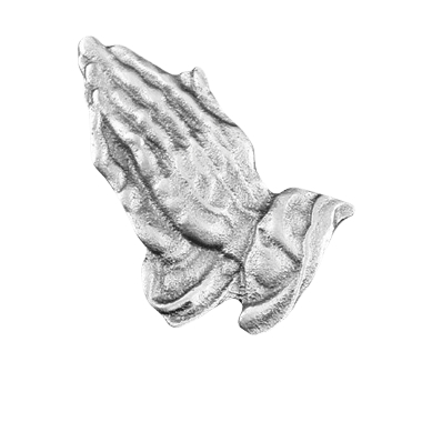 Praying Hands Silver Medallion Appliques
