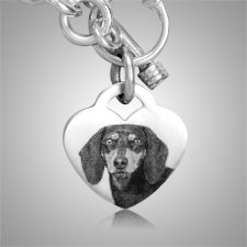 Pet Heart Photo Cremation Bracelet 