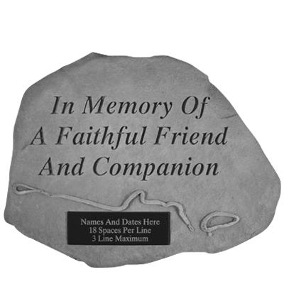 In Memory with Leash & Collar Stone