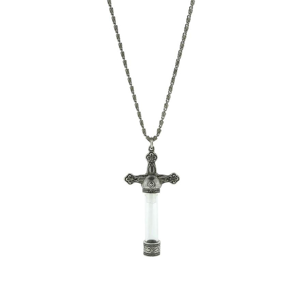 Cross Vial Cremation Pendant