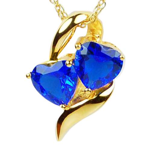Sapphire Hearts Cremation Jewelry II