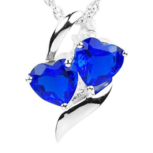 Sapphire Hearts Cremation Jewelry
