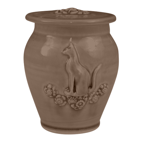 Kitty Black Bronze Ceramic Cremation Urn 